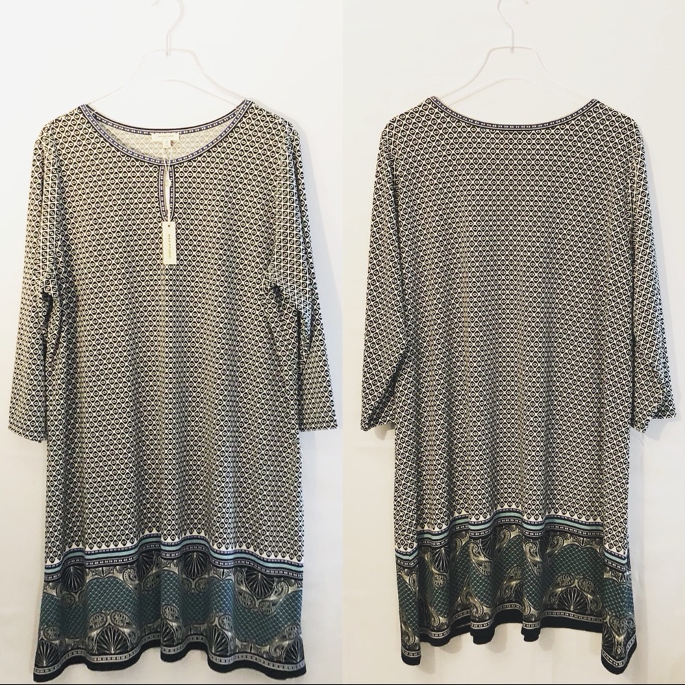 Max studio plus size jersey quarter sleeve printed